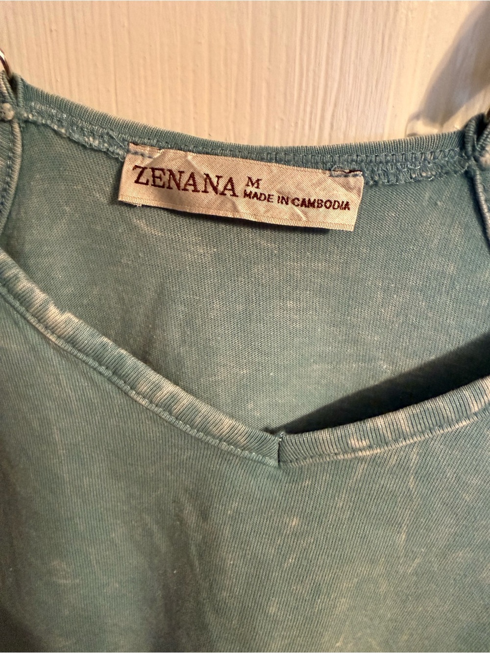 Zenana acid washed blue shorts Romper with Front Pockets - Picture 3 of 3